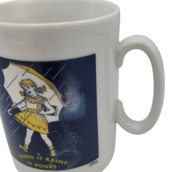 2/$15 Morton Salt Mug White 1956 Logo Advert When it Rains it Pours Japan VTG - Picture 5 of 10